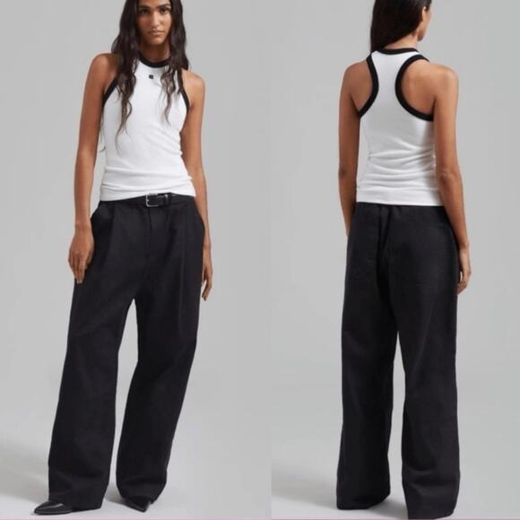 The Frankie Shop Pants - the Frankie Shop Drew Denim Pants in Black Large